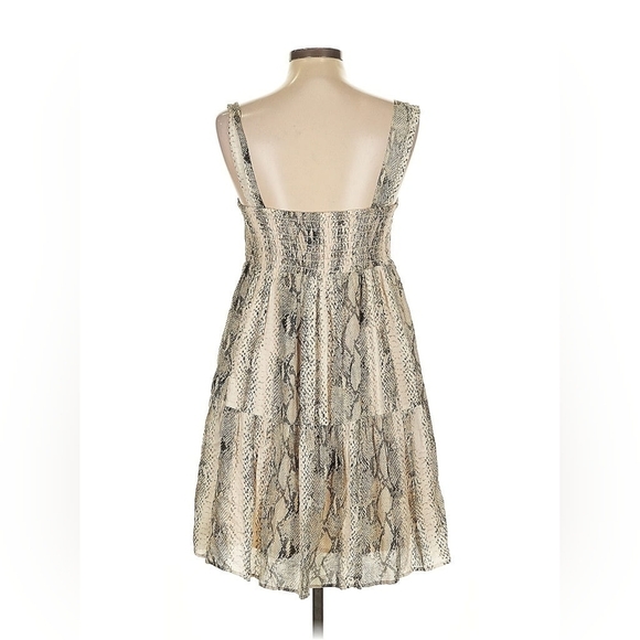 Lavender Brown Snake Print Georgette Dress – L – NWT – $186 Retail - Picture 2 of 6